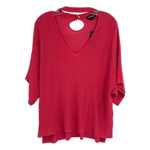 bebe Pink Knit Cutout Front Blouse | Size S